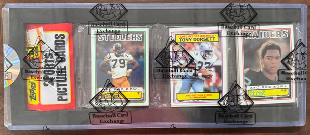 1983 Topps Football Rack Pack Marcus Allen RC Top BBCE Wrapped and Sealed