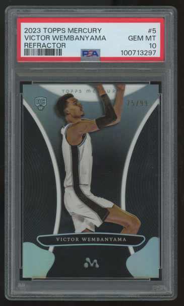 2023-24 Topps Mercury Victor Wembanyama RC Refractor /99 #5 PSA 10