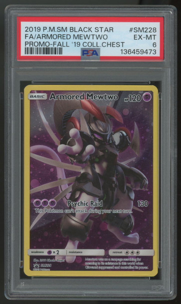 2019 Pokemon Armored Mewtwo Collector Chest Full Art Promo #SM228 PSA 6