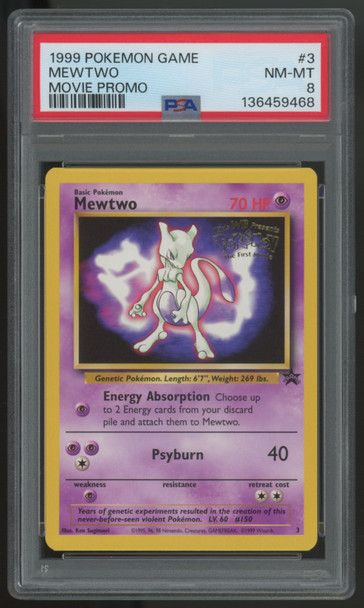 1999 Pokemon Mewtwo Movie Promo #3 PSA 8