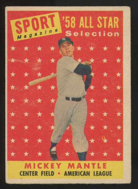 1958 Topps Mickey Mantle All-Star #487 VG