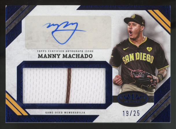2025 Topps Tier One Manny Machado Blue Jumbo Patch Auto /25 #AJR-MM