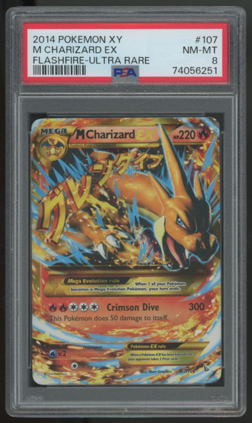 2014 Pokemon M Charizard EX Flashfire Ultra Rare #107 PSA 8