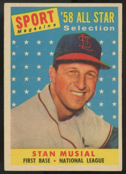 1958 Topps Stan Musial All Star #476 EX "B"