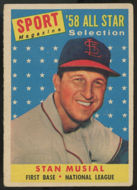 1958 Topps Stan Musial All Star #476 VG-VG/EX "A"
