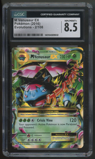 2016 Pokemon M Venusaur EX Evolutions Holo #2 CGC 8.5