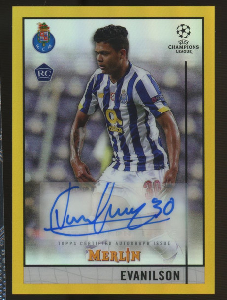 2020/21 Merlin Chrome UEFA Evanilson RC Auto Variation Gold /50 #BCA-E
