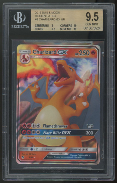 2019 Pokemon Charizard GX Hidden Fates Holo #9 BGS 9.5