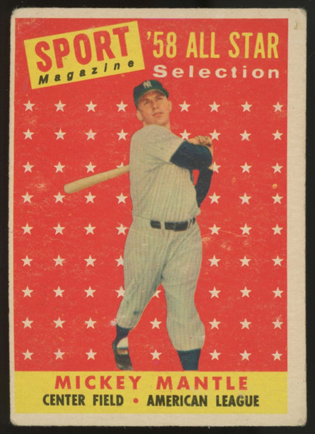 1958 Topps Mickey Mantle All-Star #487 G/VG