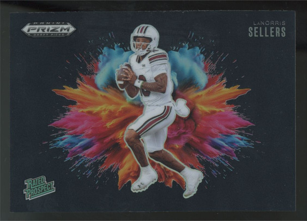 2025 Prizm Draft Picks LaNorris Sellers Rated Prospect Black Color Blast SSP #19