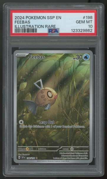 2024 Pokemon Feebas Surging Sparks Illustration Rare #198 PSA 10