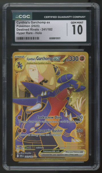 2025 Pokemon Cynthia's Garchomp ex Destined Rivals Hyper Rare #241 CGC 10