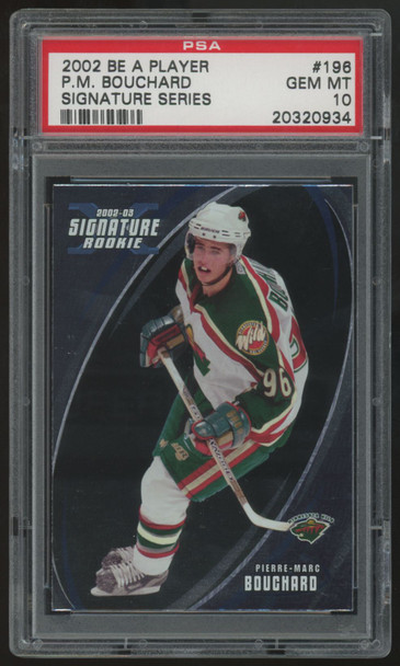 2002-03 Be A Player Pierre-Marc Bouchard RC Signature Series #196 PSA 10