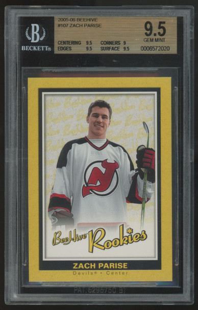 2005-06 Upper Deck Beehive Zach Parise RC #107 BGS 9.5