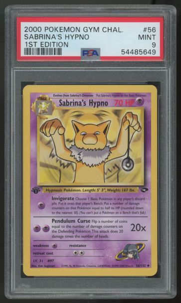 2000 Pokemon Sabrina's Hypno Gym Challenge 1st Edition #56 PSA 9