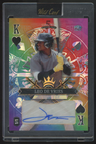 2024 Wild Card 5 Card Draw Leo De Vries RC Rainbow King Of Hearts Auto 1/1