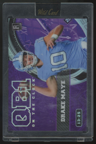 2023 Wild Card QB1 On The Clock Drake Maye RC Purple #OCW-DM1