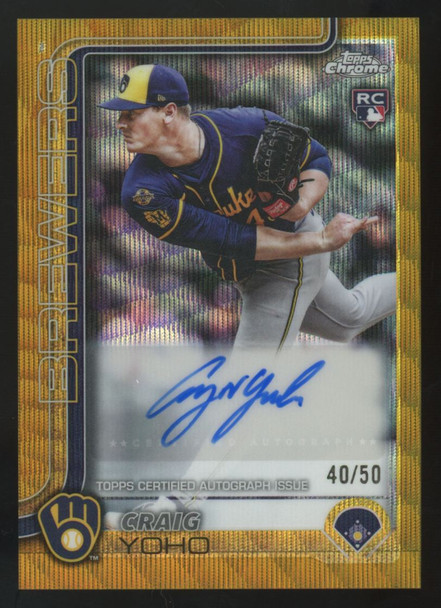 2025 Topps Chrome Craig Yoho RC Gold Wave Auto /50 #AC-CY