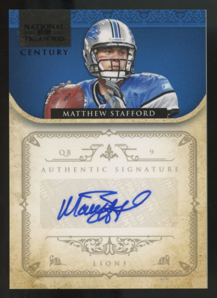 2012 Panini National Treasures Century Matthew Stafford Auto /5 #50