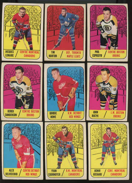 1967/68 Topps Hockey Complete Set (132) P-EX