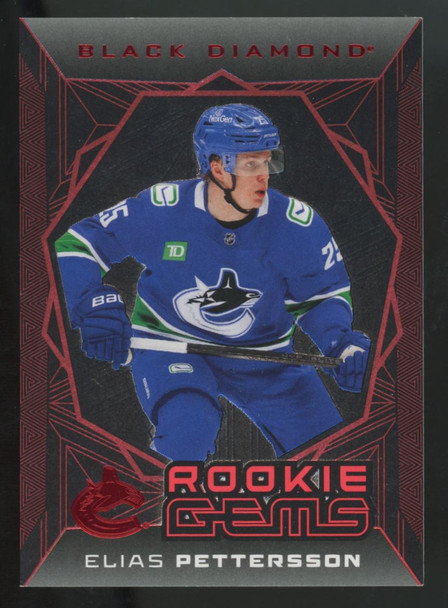 2025-26 UD Black Diamond Elias Pettersson RC Gems Red /100 #RG-EP