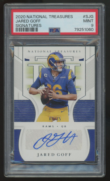 2020 National Treasures Jared Goff Auto /15 #S-JG PSA 9