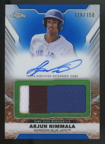 2025 Topps Pro Debut Arjun Nimmala Jumbo Patch Auto Blue /150 #PDJAR-AN