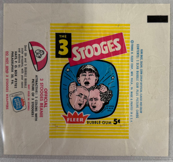 1959 Fleer The 3 Stooges Empty Pack Wrapper