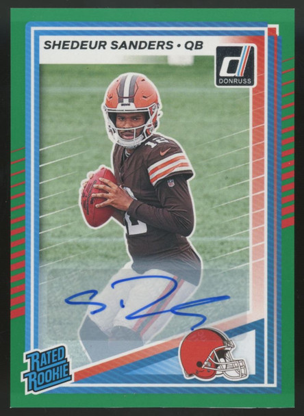 2025 Panini Donruss Shedeur Sanders RC Rated Rookie Green Auto #306