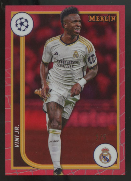 2023-24 Topps Merlin UEFA Club Vini Jr. Red Refractor /5 #104