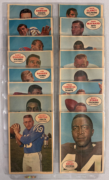 1968 Topps Football Poster Set Complete (16) NM