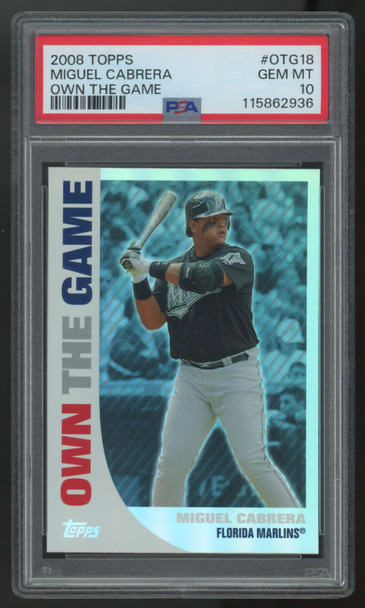 2008 Topps Miguel Cabrera Own The Game #OTG18 PSA 10