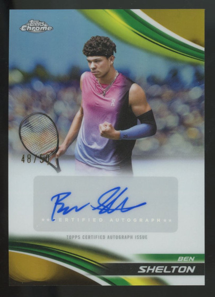 2025 Topps Chrome Ben Shelton Gold Refractor Auto /50 #CA-BSN
