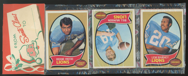 1970 Topps Holiday Rack Pack (Lions-Lem Barney RC On Top)
