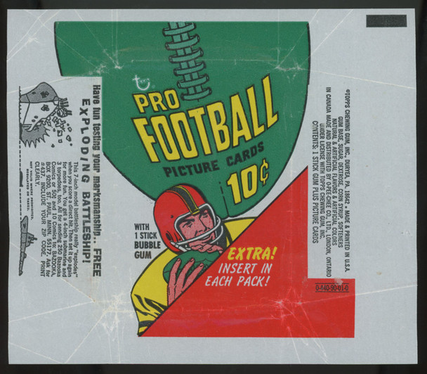 1970 Topps Football Wrapper VG/EX