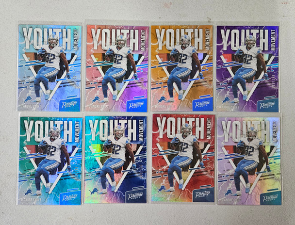 2021 Panini Prestige D'Andre Swift Youth Movement Rainbow Lot Of 8