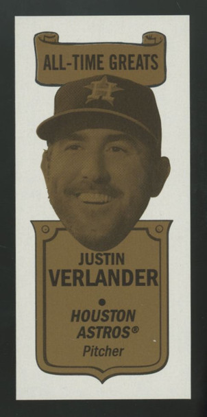 2018 Topps Heritage Justin Verlander 1969 Bazooka All Time Greats Mini #69BG-12