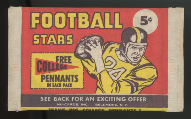 1961 Nu-Cards College Football Wax Pack Factory Sealed