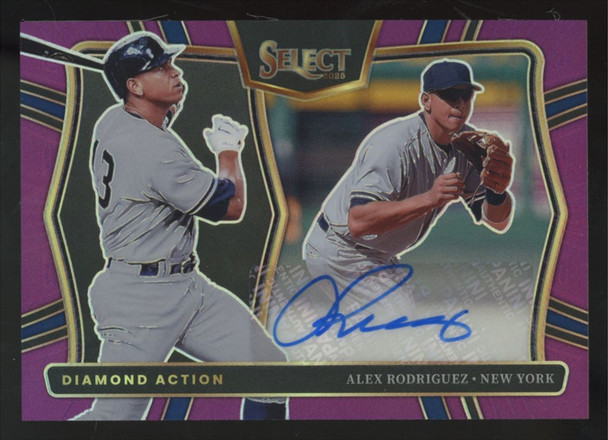 2025 Panini Select Alex Rodriguez Purple Diamond Action Auto /35 #DAS-AR