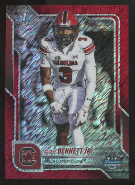 2025 Bowman Chrome U Mazeo Bennett Jr. 1st Prospect Red Shimmer Refractor /5 #66