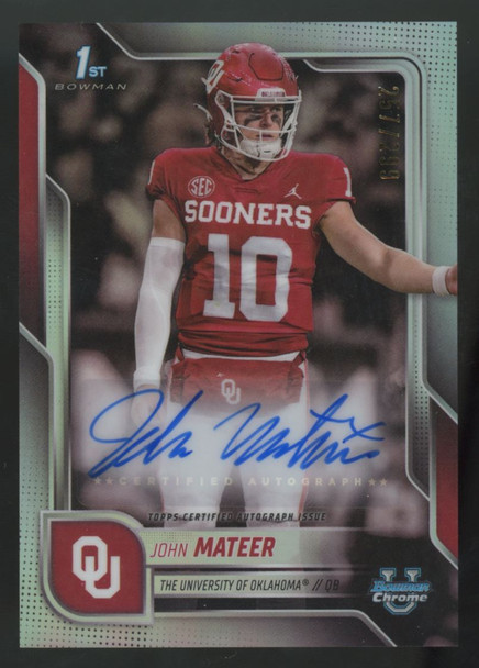 2025 Bowman Chrome U John Mateer 1st Prospect Auto Refractor /299 #BCA-JM