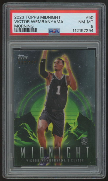 2023-24 Topps Midnight Victor Wembanyama RC Morning /149 #50 PSA 8