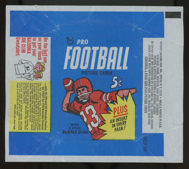 1968 Topps Football Wax Pack Wrapper Only