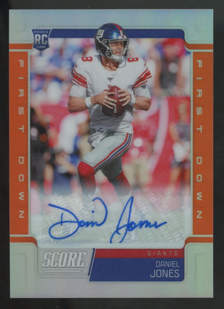 2019 Panini Chronicles Score Daniel Jones RC First Down Auto /10 #441