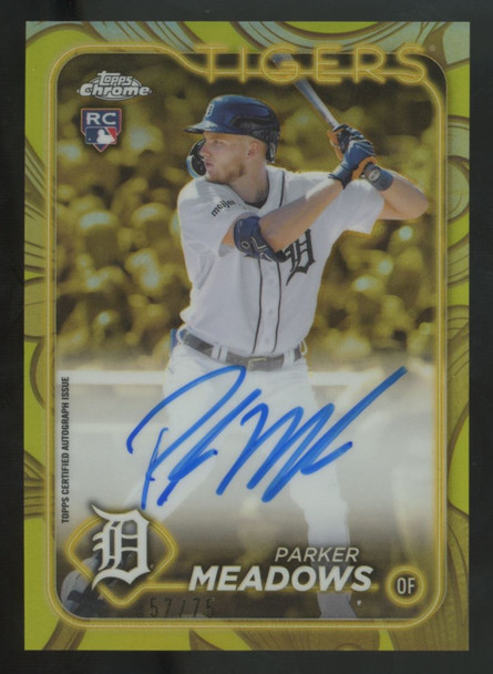 2024 Topps Gilded Parker Meadows RC Chrome Yellow/Gold Auto /75 #CGA-PM
