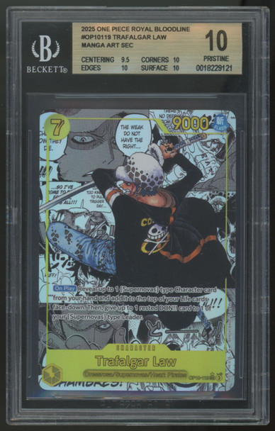 2025 One Piece Trafalagar Law Royal Bloodline Manga Art SEC #OP10-119 BGS 10
