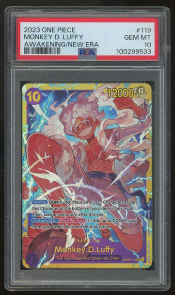 2023 One Piece Monkey D. Luffy Awakening of the New Era Secret #119 PSA 10