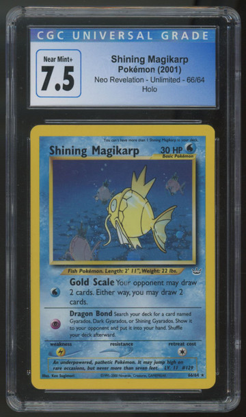 2001 Pokemon Shining Magikarp Neo Revelation Unlimited Holo #66 CGC 7.5