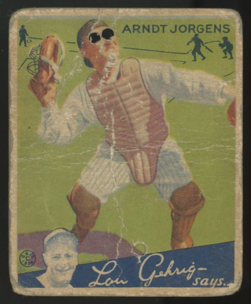 1934 Goudey Arndt Jorgens Big League Gum #72 Poor