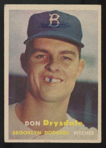 1957 Topps Don Drysdale RC #18 (MK) VG